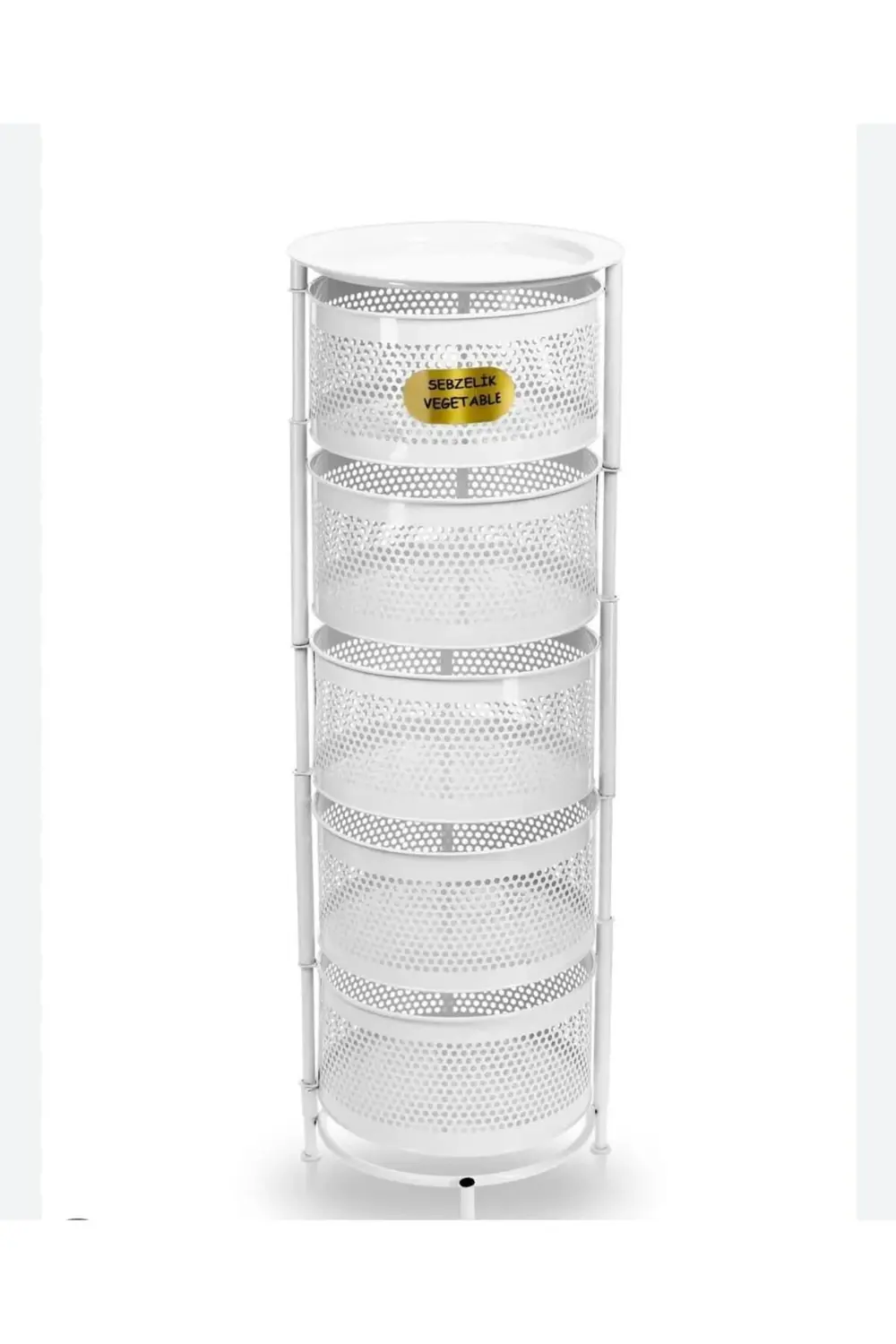 Beyaz sebzelik 5 katlı açılır kapanır paslanmaz