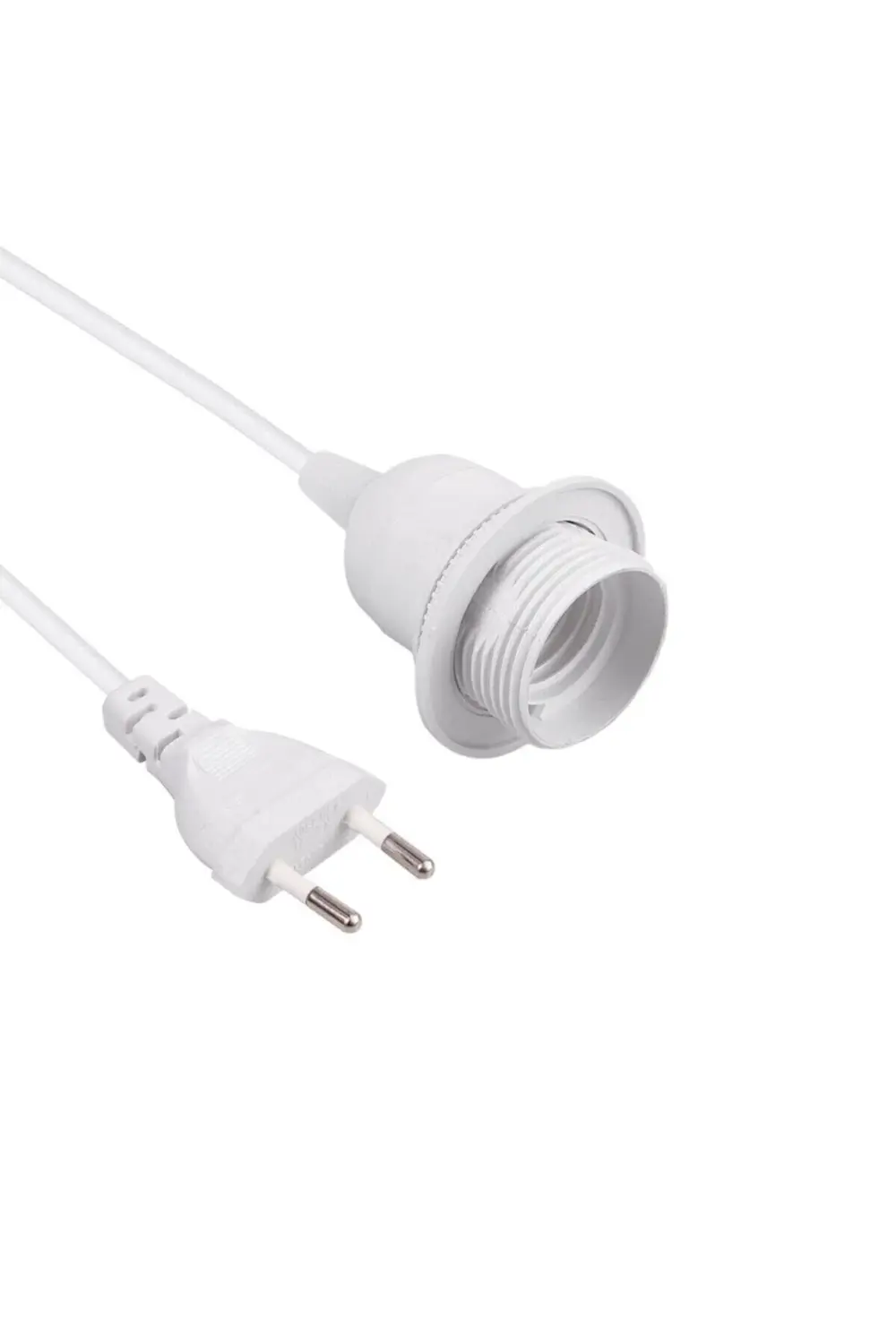 Beyaz Seyyar Fişli Kablo E27 Duylu Rondelalı Anahtarlı Kablo 1,5