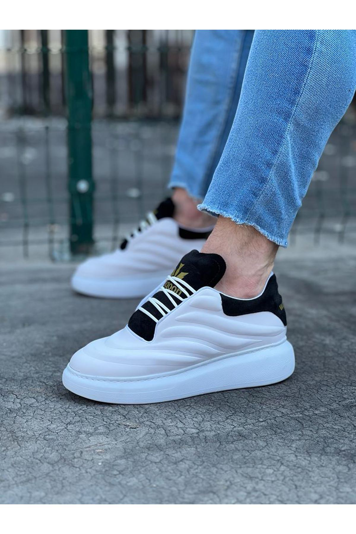 K&A Beyaz Siyah Erkek Casual Ayakkabı