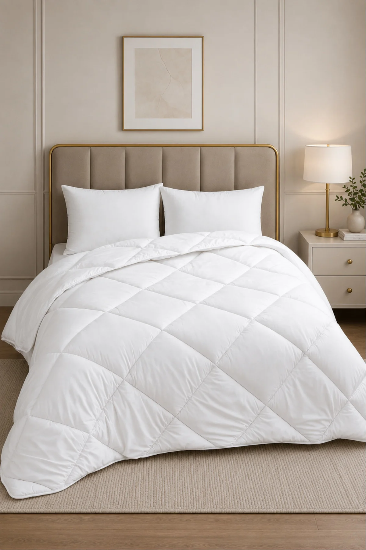 Beyaz Soft Dört Mevsim Tek Kişilik Yorgan 155*215 cm
