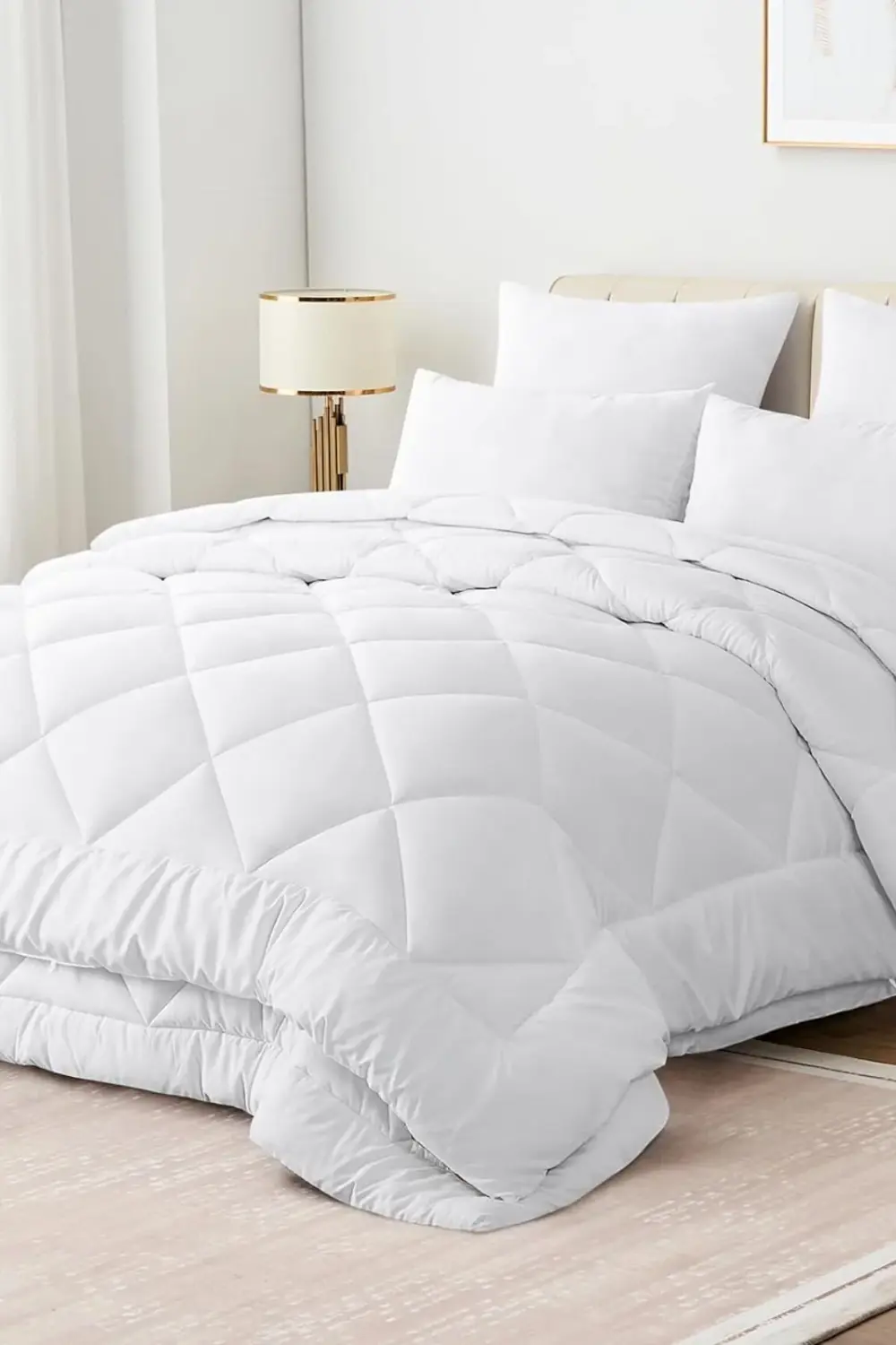 Beyaz Soft Kışlık Tek Kişilik Yorgan 155*215 cm