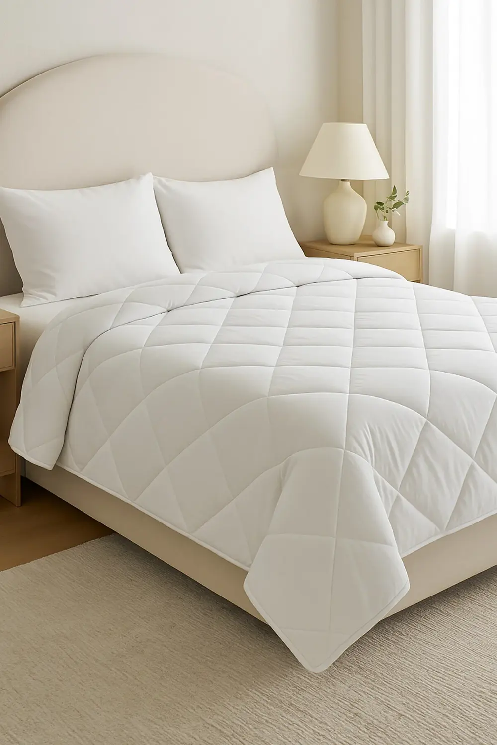 Beyaz Soft Kışlık Tek Kişilik Yorgan 155*215 cm