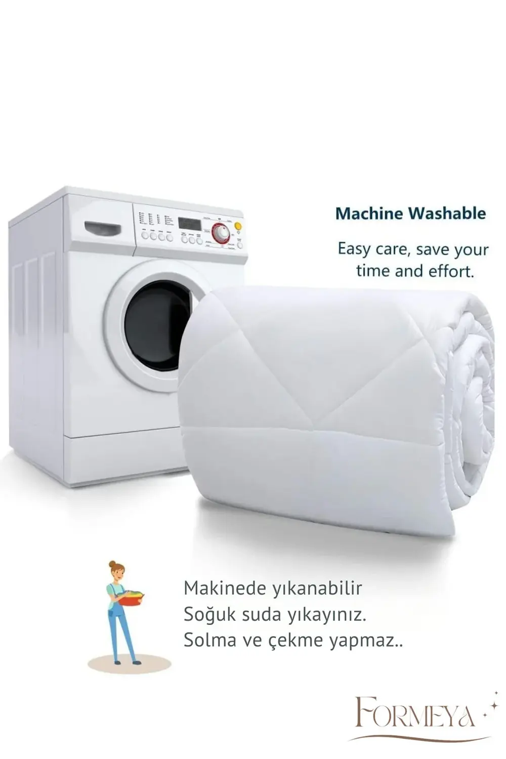 Beyaz Soft Kışlık Yorgan Çift Kişilik 195*215.