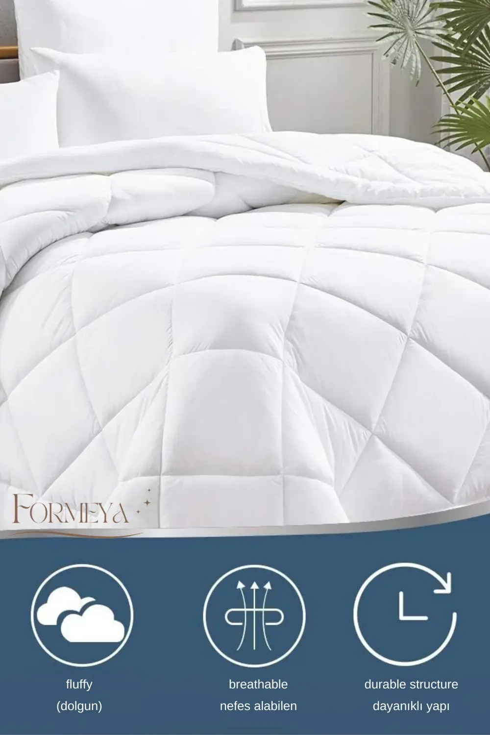 Beyaz Soft Kışlık Yorgan Çift Kişilik 195*215.