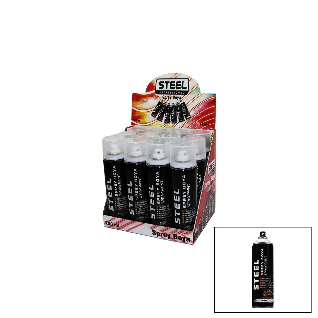 Beyaz Sprey Boya - 200 ml - Hızlı Kuruma Özellikli Beyaz Sprey Boya - 200 ml - Hızlı Kuruma Özellikli