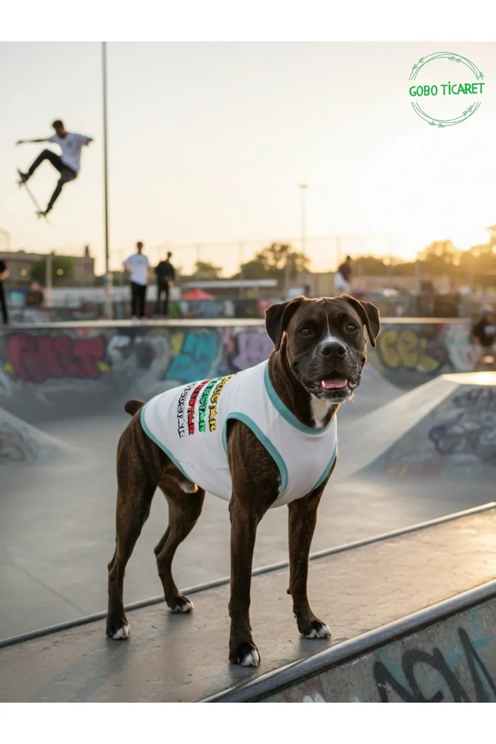 Beyaz SUPERSTAR Yazılı Kedi ve Köpek Kıyafeti Tişörtü Elbisesi Me