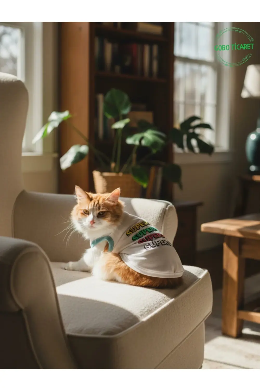 Beyaz SUPERSTAR Yazılı Kedi ve Köpek Kıyafeti Tişörtü Elbisesi Me