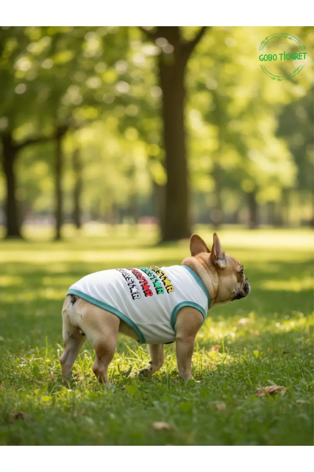 Beyaz SUPERSTAR Yazılı Kedi ve Köpek Kıyafeti Tişörtü Elbisesi Me