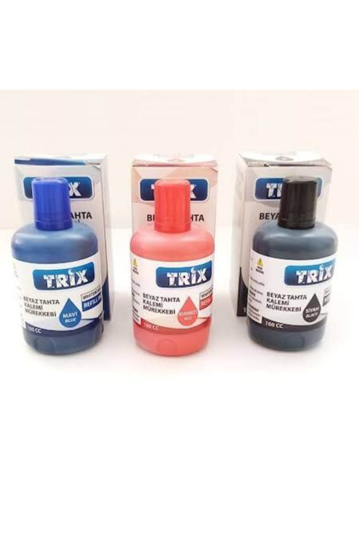 Trix Beyaz Tahta Kalemi Mürekkebi 100 Ml 3 Renk (Kirmizi - Mavi - Siya