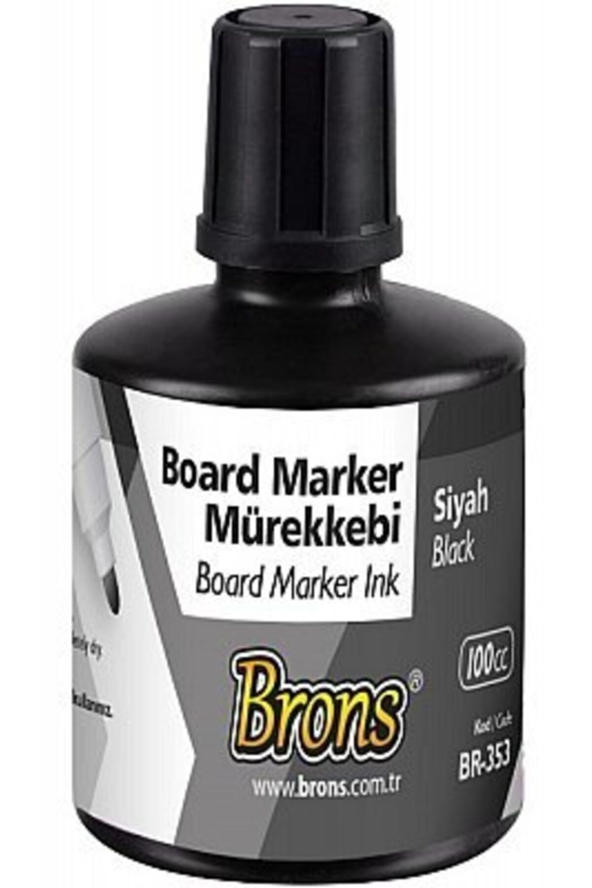 Brons Beyaz Tahta Kalemi Mürekkebi 100Cc. Siyah Tkm