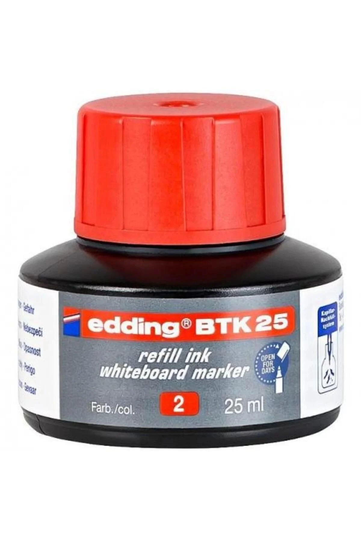 BEYAZ TAHTA MÜREKKEBİ 25 ML E-BTK25 KIRMIZI