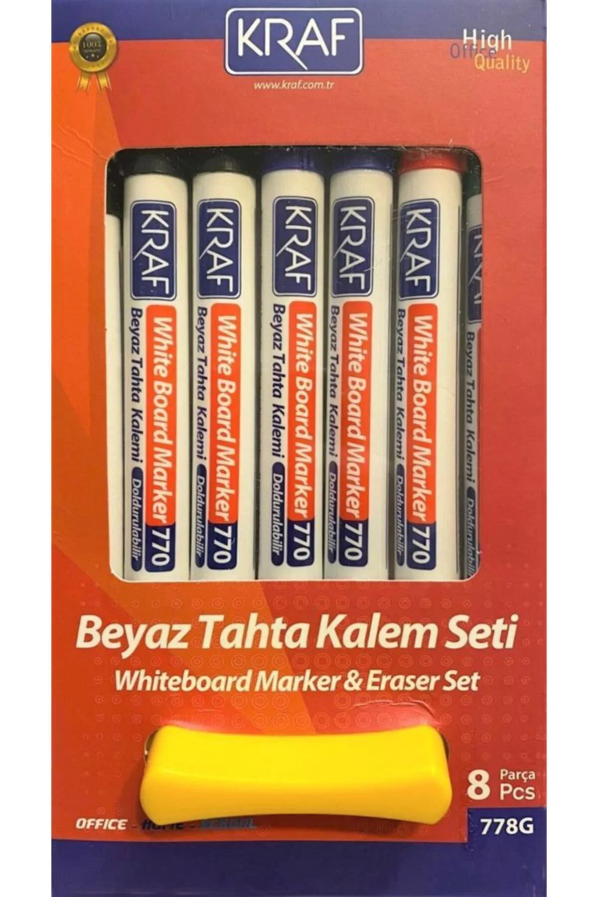 Beyaz Tahta Kalemi & Silgi Set 8 Li 778g