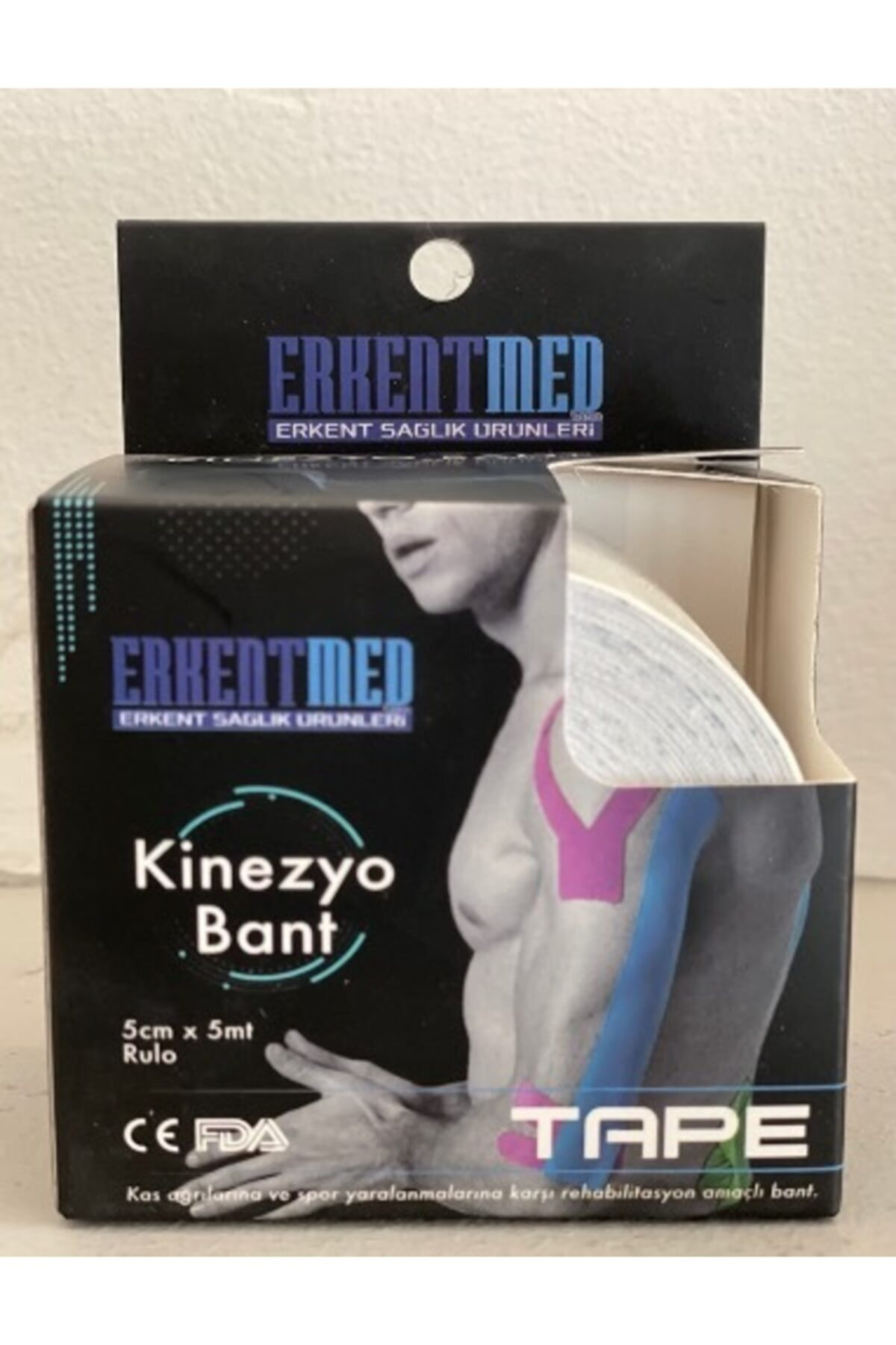 Erkentmed Beyaz Tape Kinesio Ağrı Sporcu Bandı Yüz & Güzellik Kinesiology B