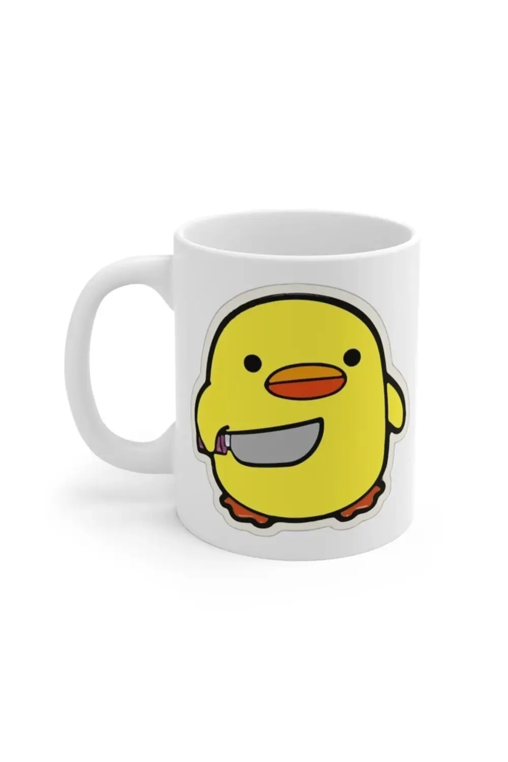 Beyaz Tehlikeli Civciv Baskılı Kupa Bardak