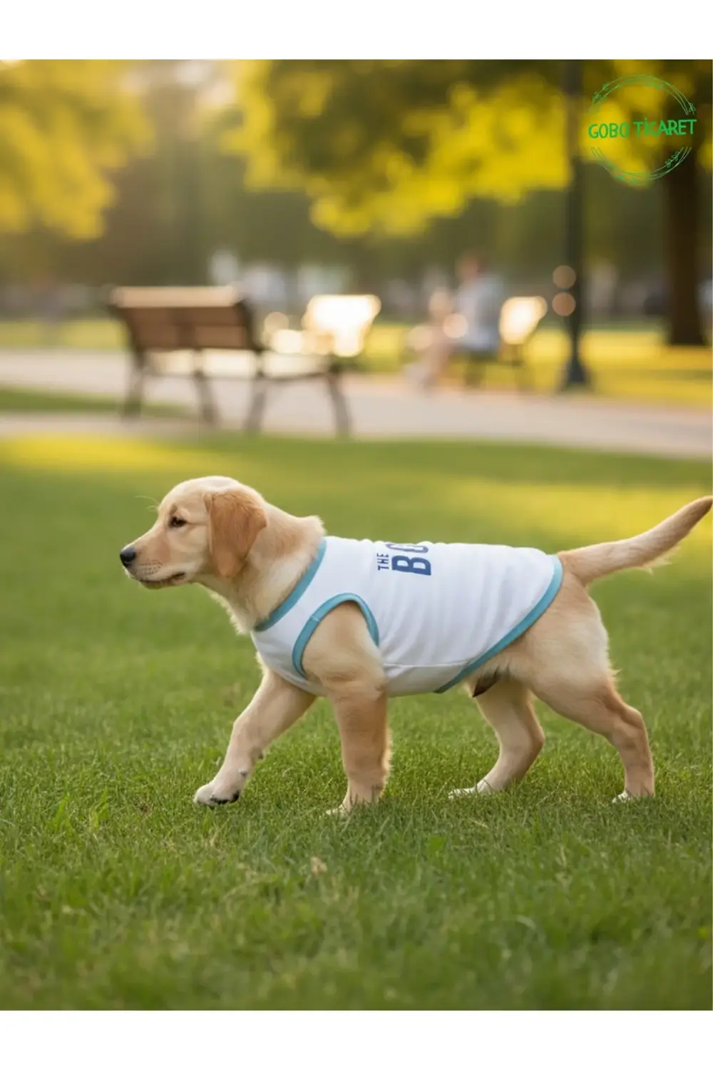 Beyaz The Boss (Patron) Yazılı Kedi ve Köpek Kıyafeti Tişörtü Elb