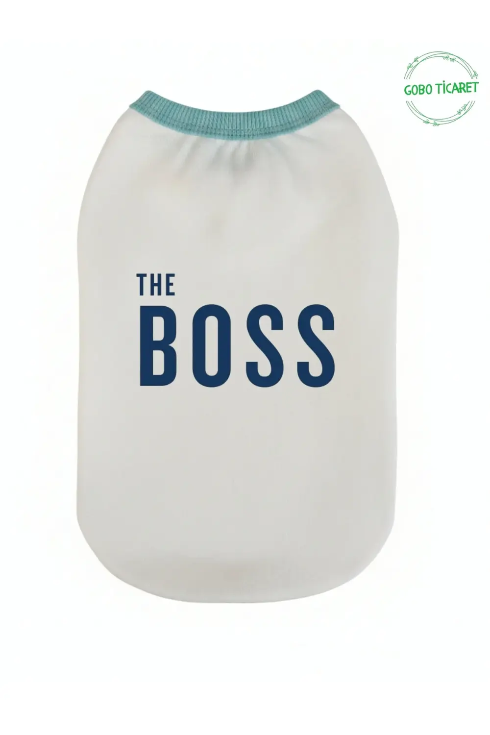 Beyaz The Boss (Patron) Yazılı Kedi ve Köpek Kıyafeti Tişörtü Elb
