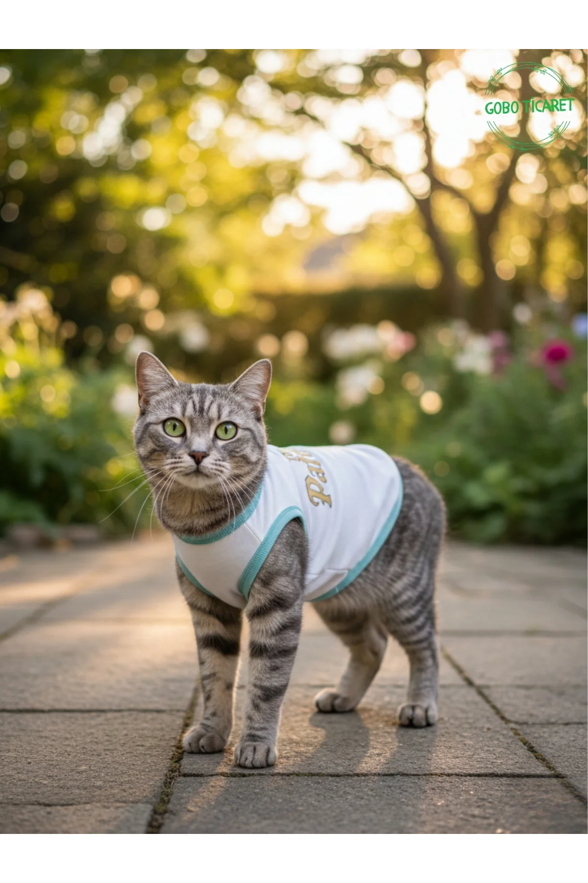 Beyaz The Patron Yazılı Kedi ve Köpek Kıyafeti Tişörtü Elbisesi S