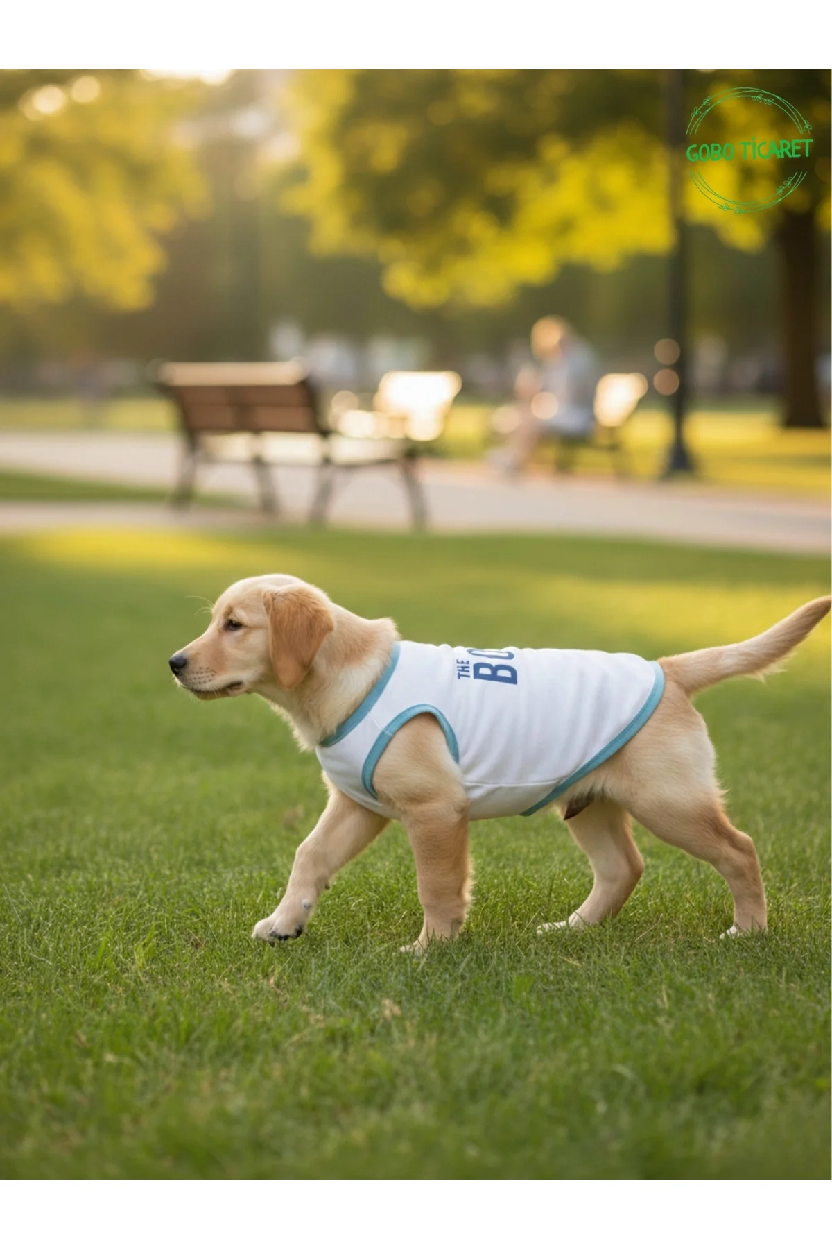 Beyaz The Patron Yazılı Kedi ve Köpek Kıyafeti Tişörtü Elbisesi X