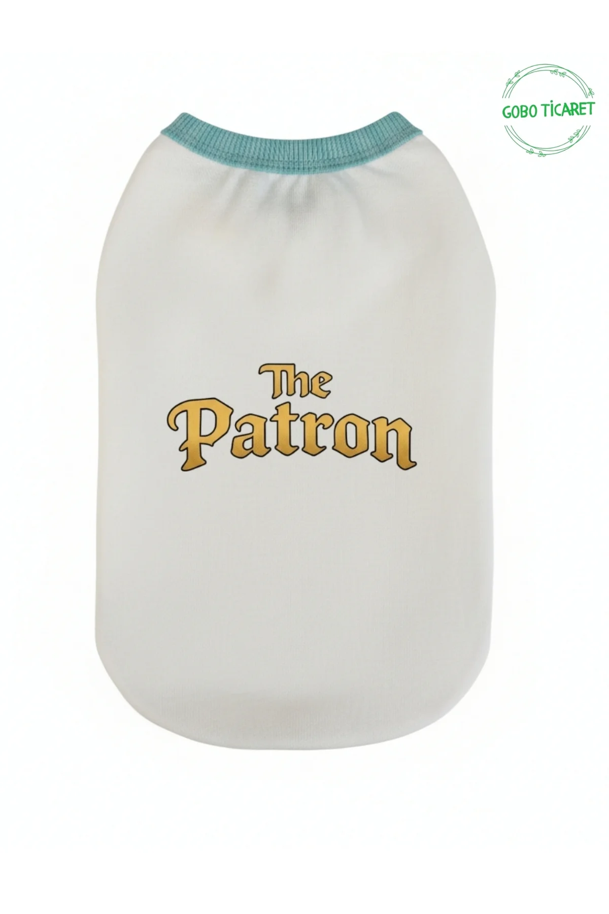 Beyaz The Patron Yazılı Kedi ve Köpek Kıyafeti Tişörtü Elbisesi S