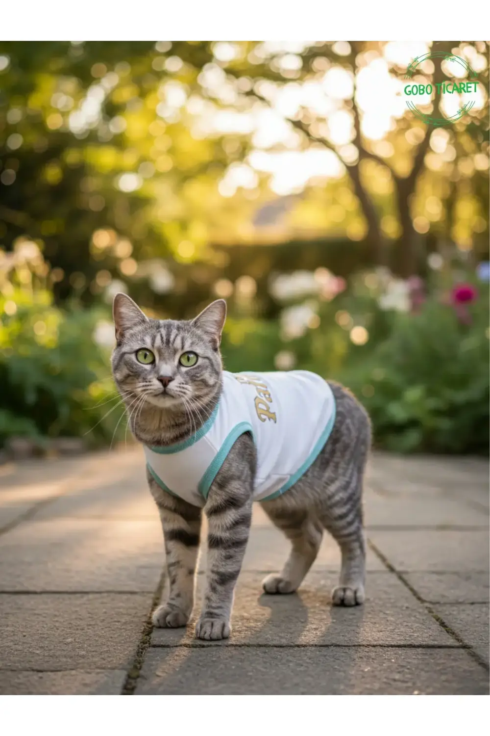 Beyaz The Patron Yazılı Kedi ve Köpek Kıyafeti Tişörtü Elbisesi M