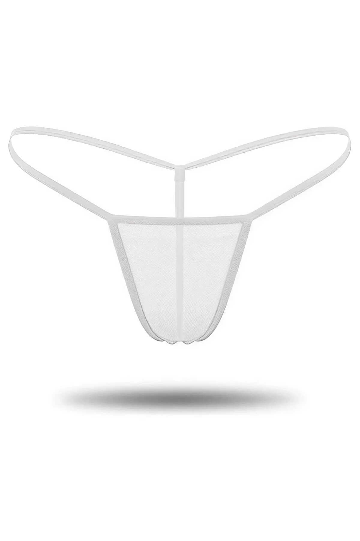 Beyaz Transparan Tül String Tanga TM0368 Külot