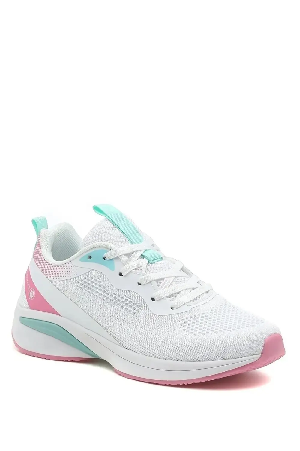 Beyaz Turkuaz Pembe Detay Günlük Sneaker Spor Ayakkabı