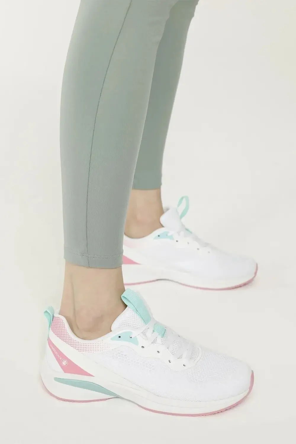 Beyaz Turkuaz Pembe Detay Günlük Sneaker Spor Ayakkabı