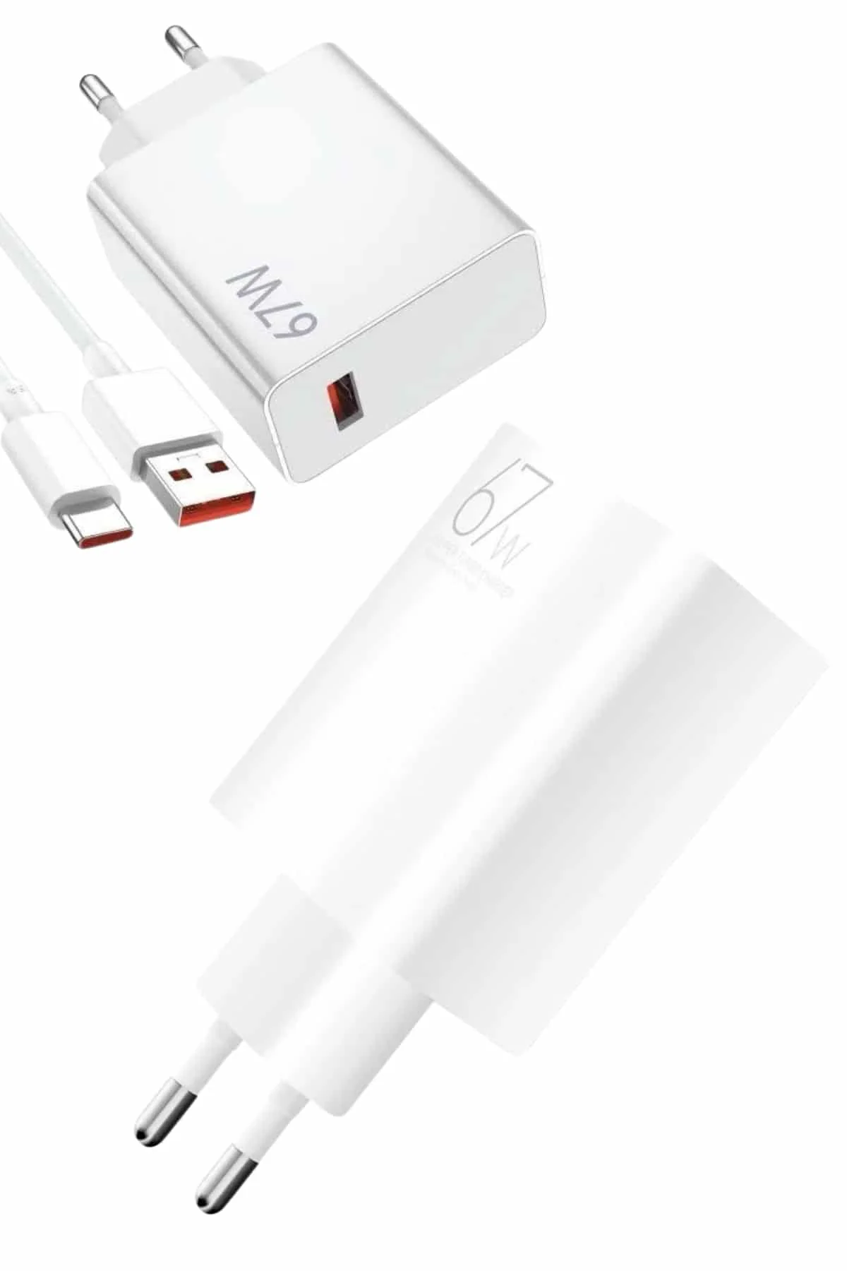 Beyaz Ultra Plus Hızlı Şarj Seti Şarj Adaptörü ve Kablosu 67W Beyaz Ultra Plus Hızlı Şarj Seti Şarj Adaptörü ve Kablosu 67W