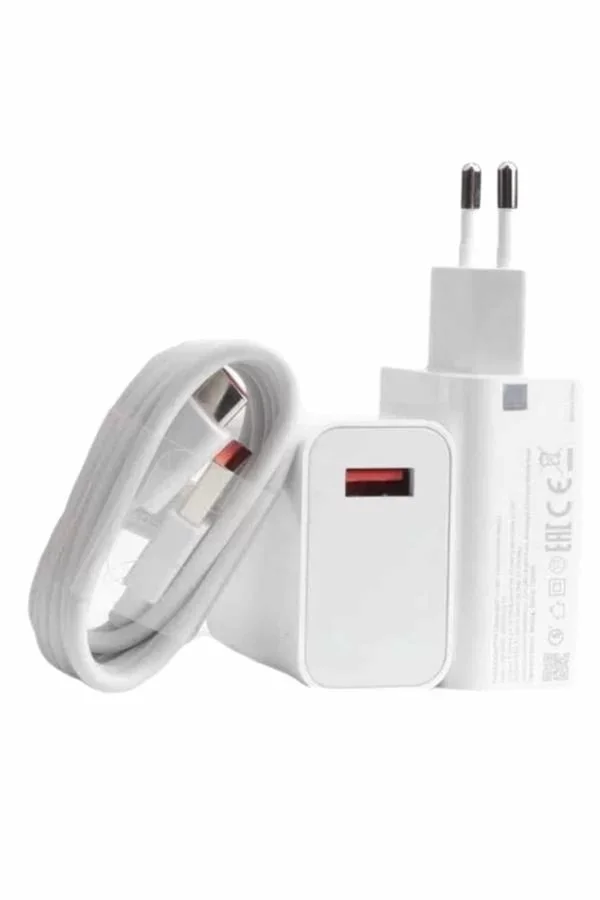 Beyaz Ultra Plus Hızlı Şarj Seti Şarj Adaptörü ve Kablosu 67W - Lisinya