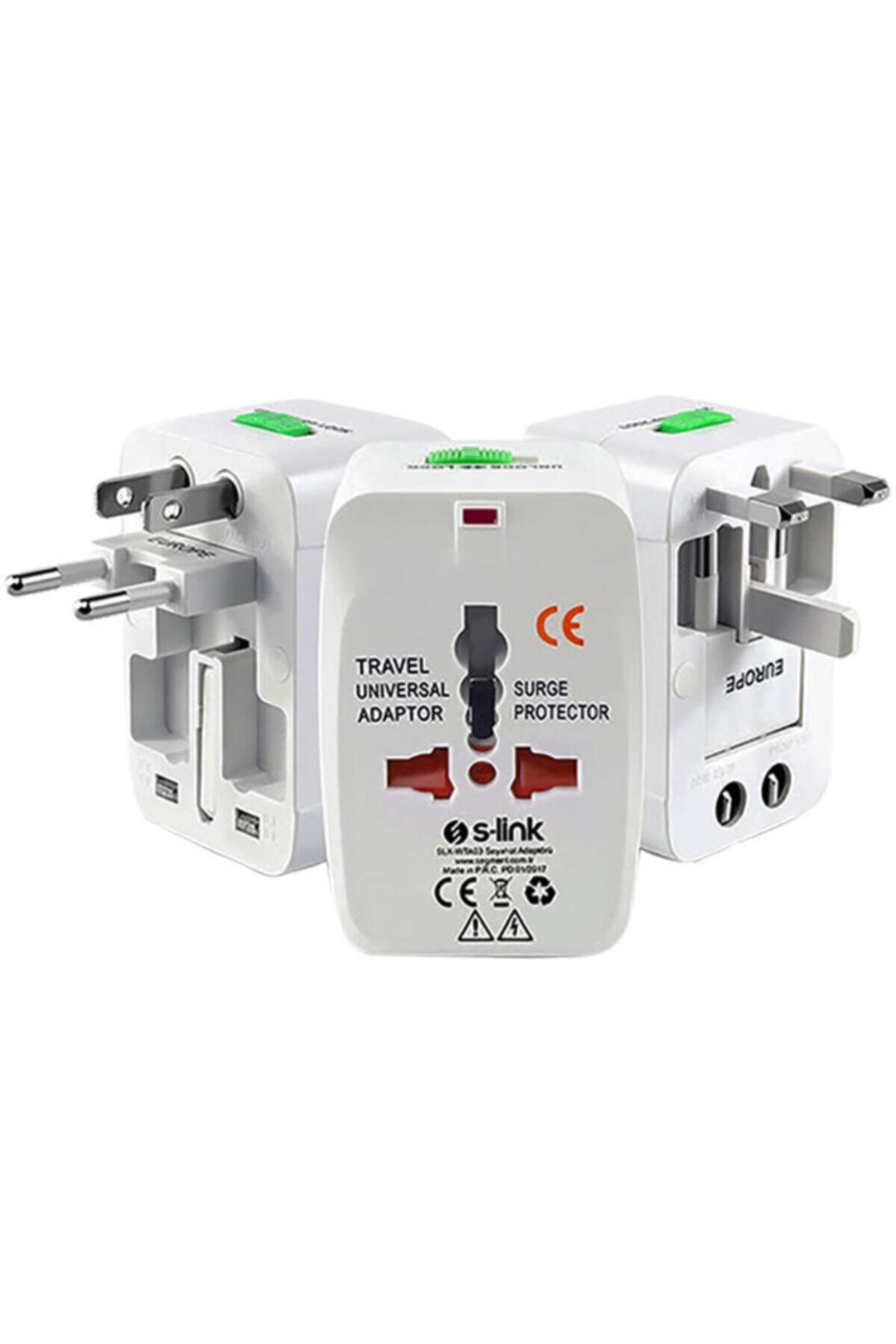 Beyaz Unıversal Seyahat Adaptörü Çoklu Çin Hong Kong Priz Çeviric