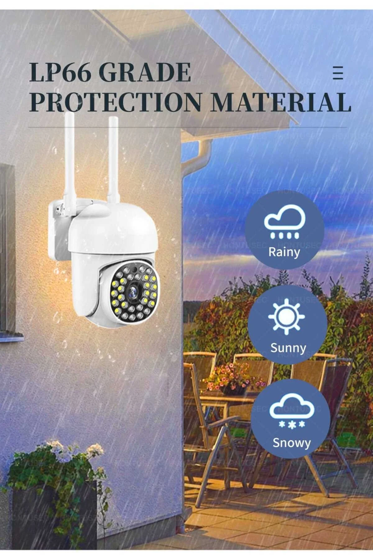 Beyaz wifi kontrollü 1080p HD 2MP 360 derece video kamera SD kart girişli çift LED MP4