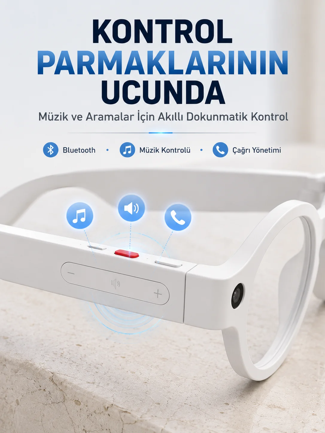 Beyaz Yapay Zeka Akıllı Gözlük Fotoğraf Video Ses Kayıtlı Çoklu Dil Çeviri Bluetooth Bağlantılı 3 Lensli Fiyatı, Yorumları ve Özellikleri