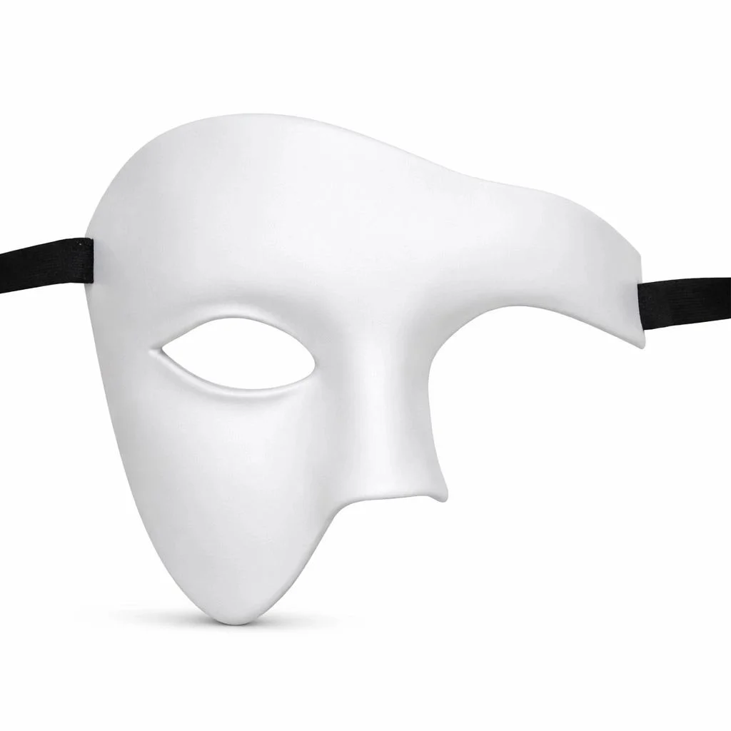 Beyaz Yarım Erkek Maske – Phantom Parti & Balo Maskesi Fiyatı, Yorumları ve Özellikleri