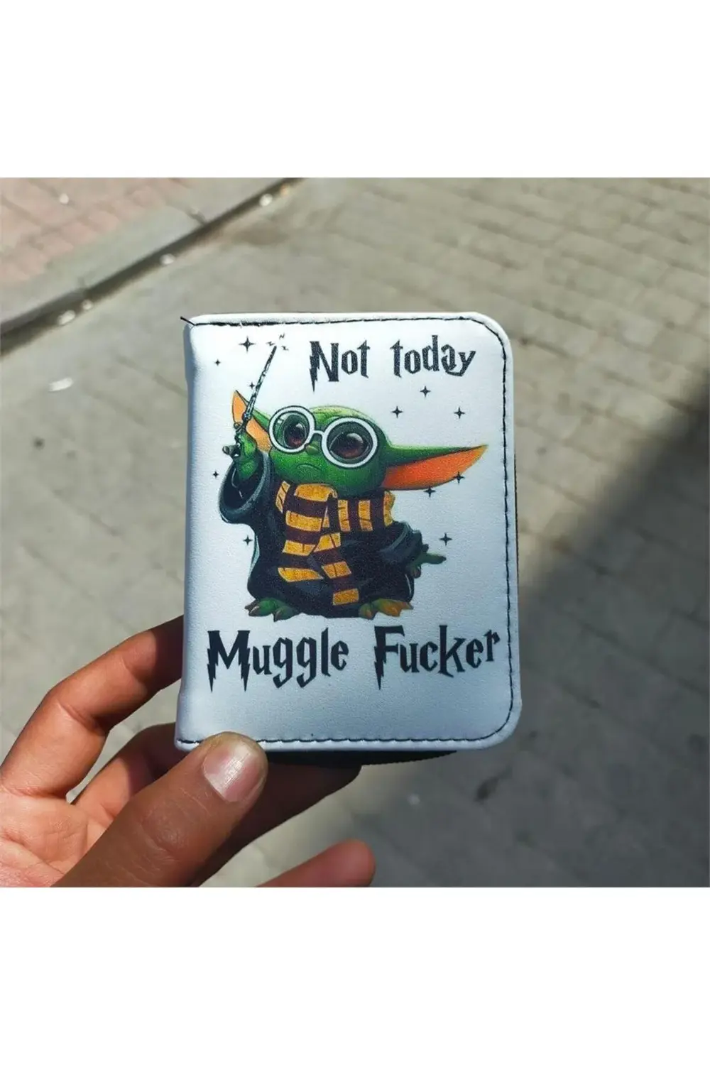 Beyaz Yoda Not Today Muggle Fucker Kısa Cüzdan