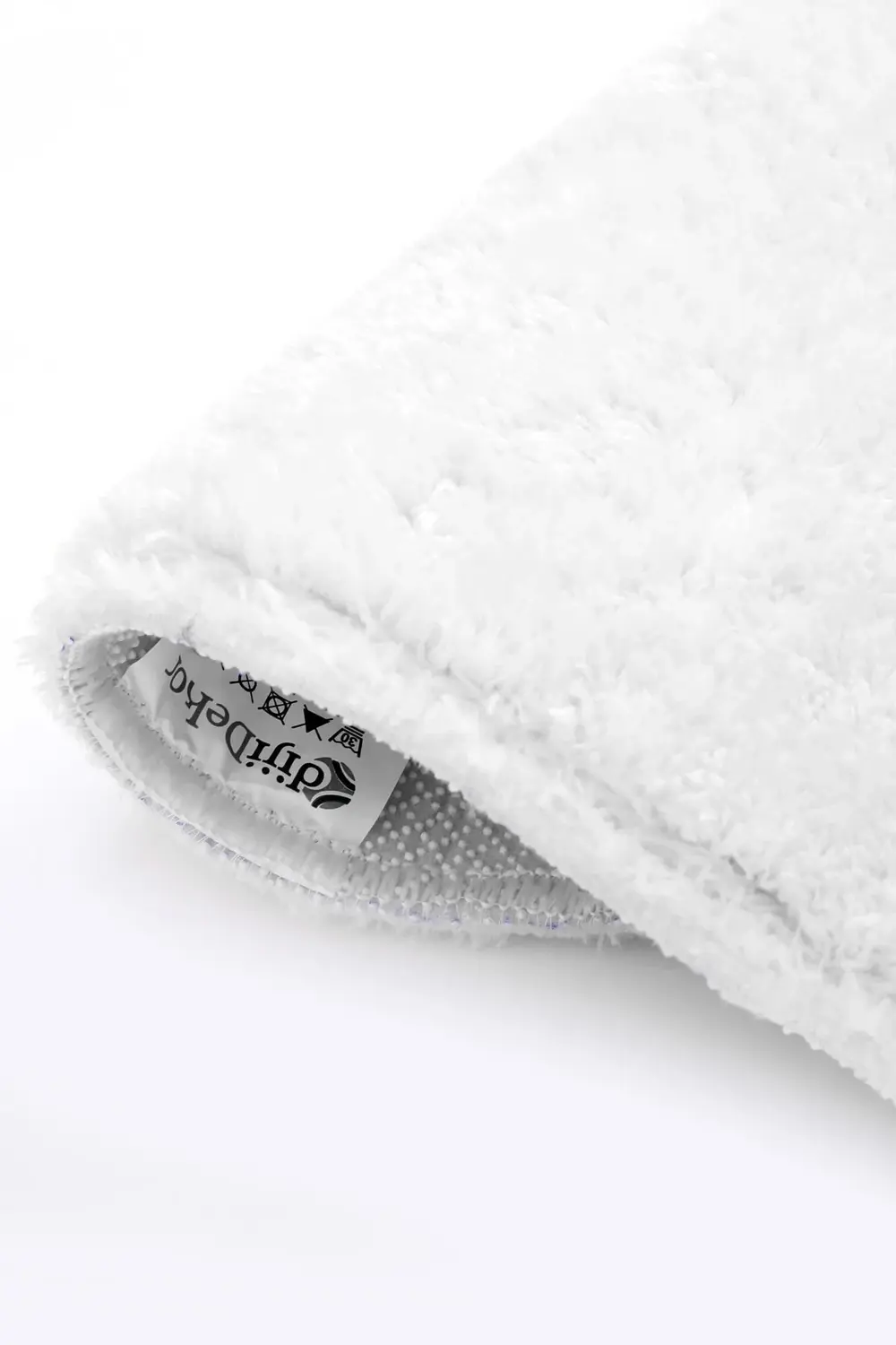 Beyaz Yuvarlak Post Dokuma Halı Peluş Yumuşacık Antibakteriyel Ba