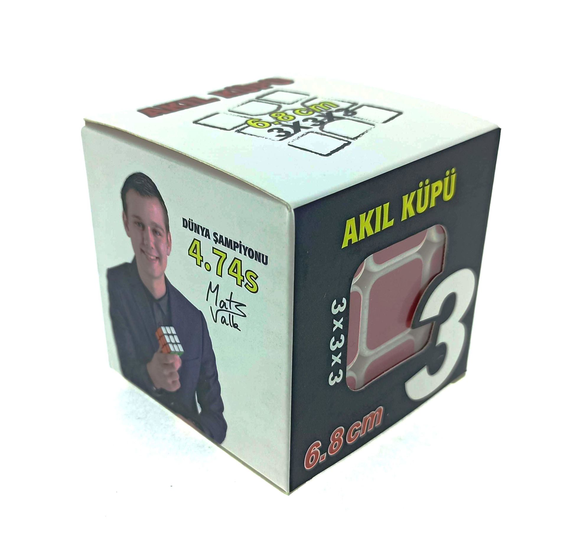 Beyaz Zemin Üzeri Renkli Zeka Küpü 3X3X3-6,8 cm