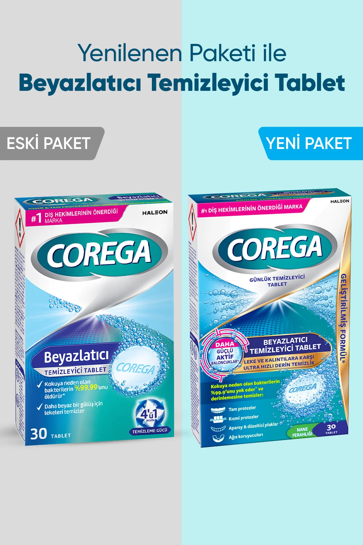 Beyazlatıcı Temizleyici Tablet 30 Adet+Tat İçermez Protez Yapıştırıcı Krem 40gr
