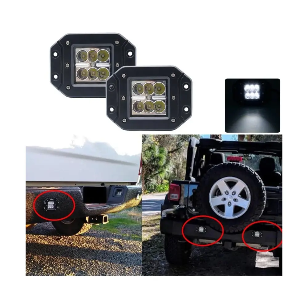BEYAZLED Off ROAD GÖMME SİS FARI Farı PROJEKTÖR 6 LED 10-30V 18W