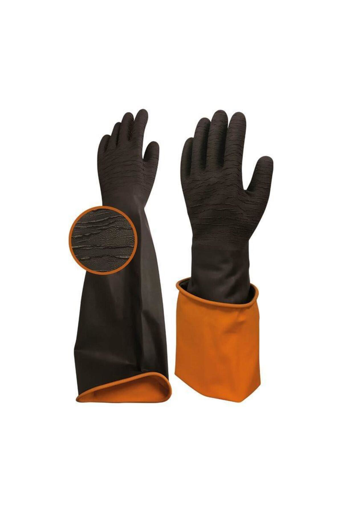 Yonca Moda Beybi H2 60Ext Korun Tırtıklı Uzun Siyah Eldiven No:11