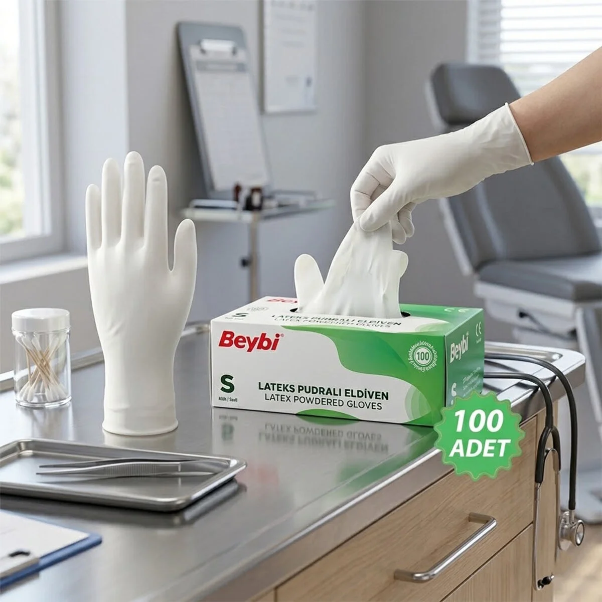 Beybi S Pudralı Muayene Eldiveni 100lü Bx40 Fiyatı, Yorumları ve Özellikleri