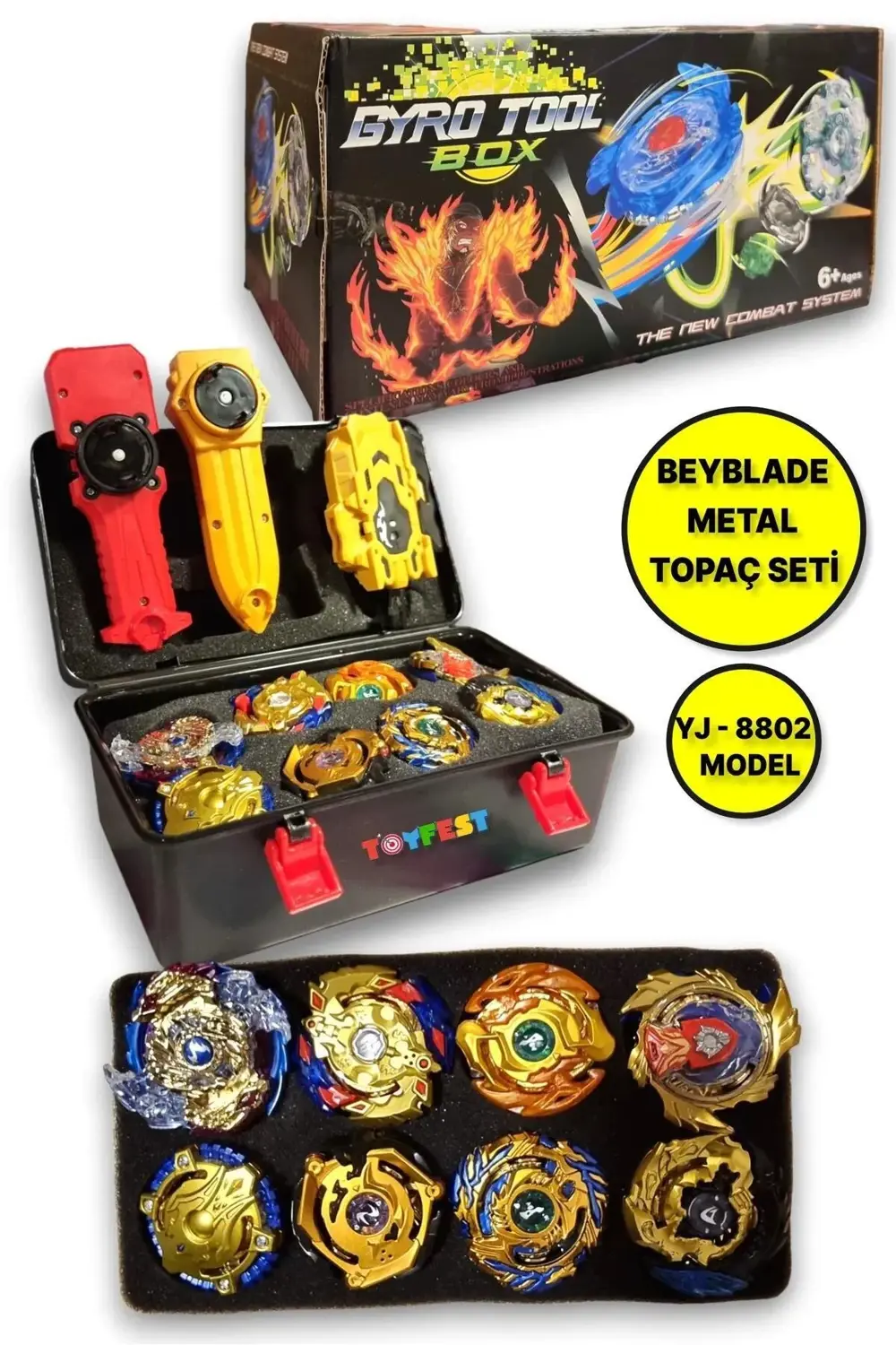 Beyblade Metal Assembled Gyro Tool Box YJ - 8802 - Yeni Nesil Çan