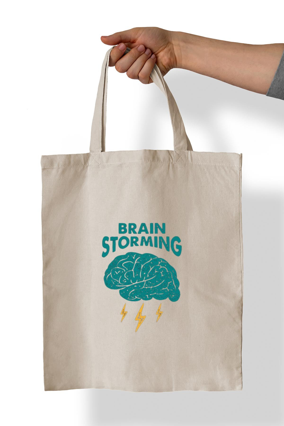 Remonz Beyin Firtinasi Baskili %100 Pamuk 35X38 Cm Bez Çanta