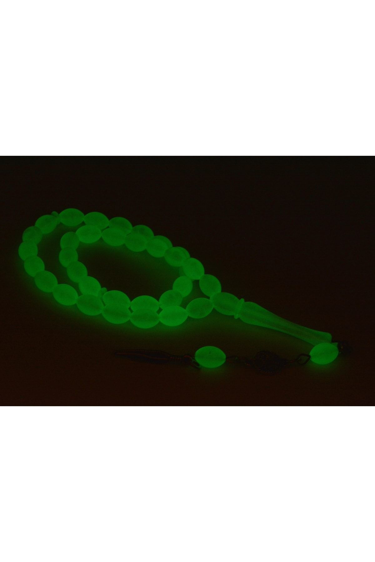 Beyzi Kesim Karanlıkta Parlayan Kedi Gözü Fosforlu Tesbih