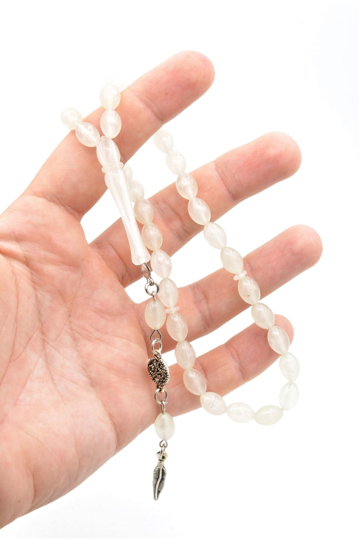 Beyzi Kesim Karanlıkta Parlayan Kedi Gözü Fosforlu Tesbih