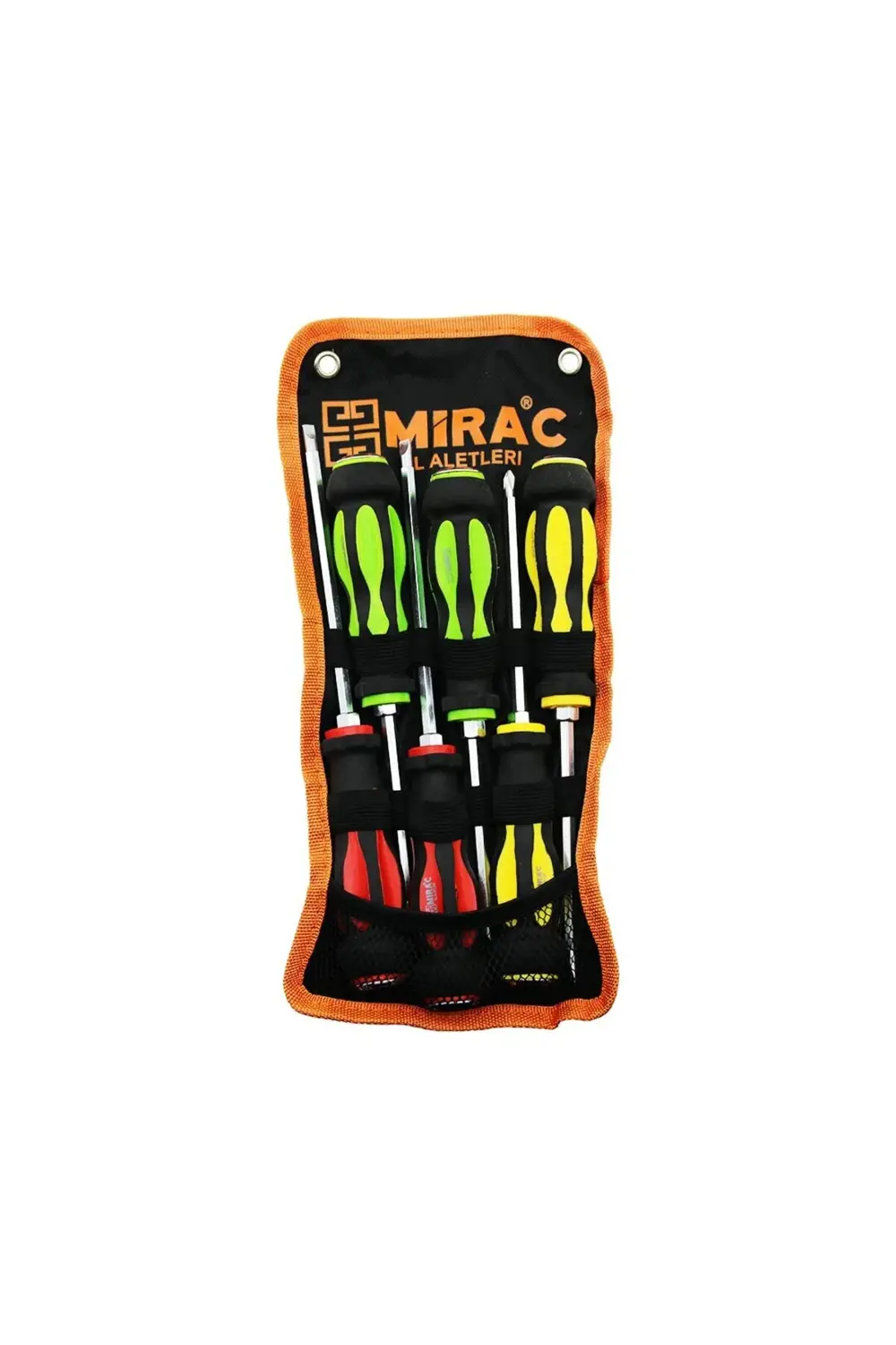 Bez Çantalı Renkli - Kauçuk Kaplama Saplı Darbeli 6lı Set Çift Ta