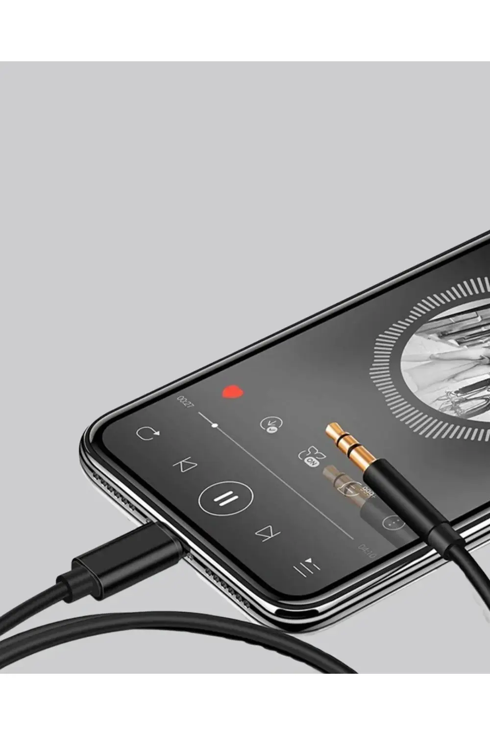 BFS 1 Metre Lightning to Aux Çevirici Kablo Stereo Ses Yüksek Kal