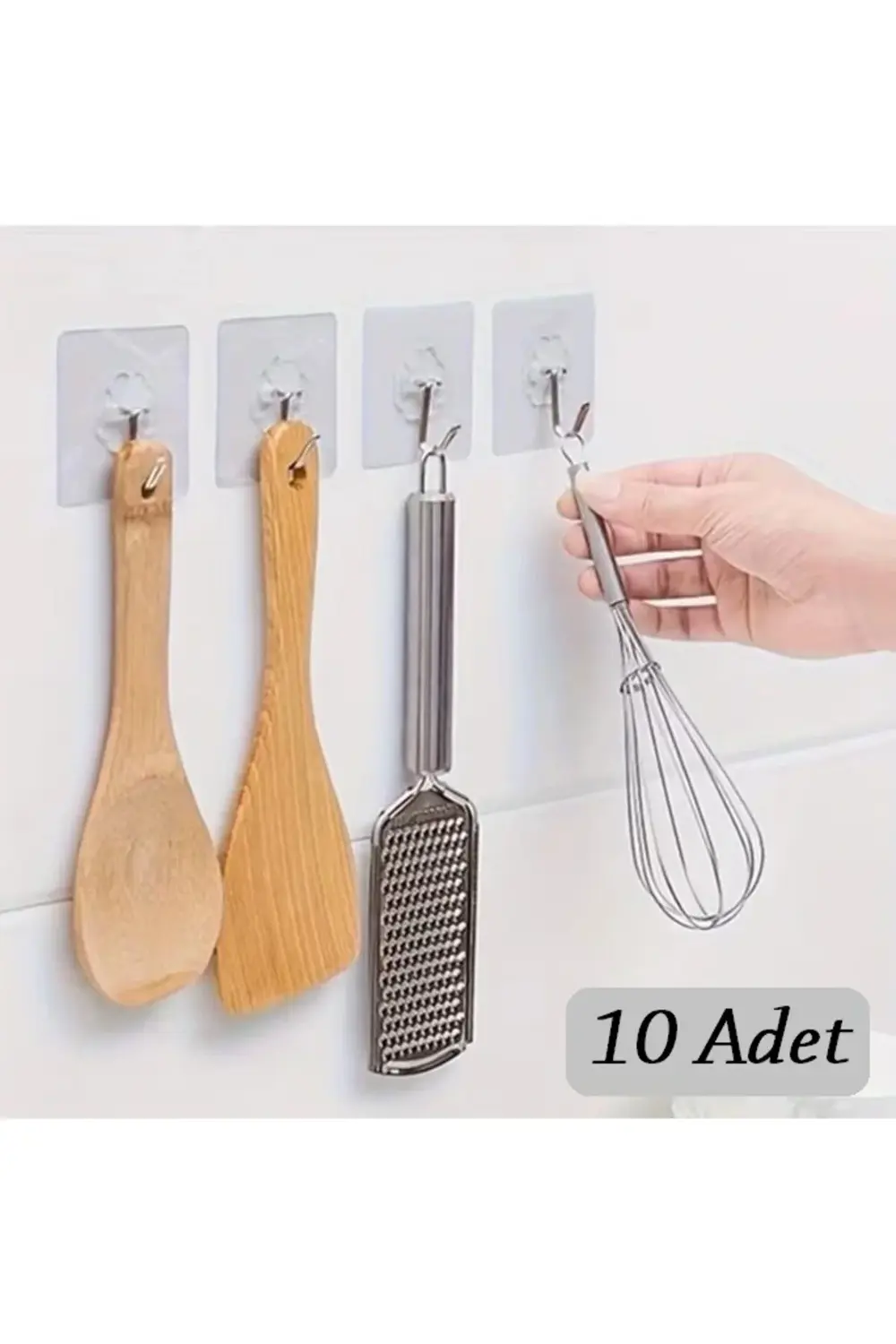 BFS 10 ADET Kendinden Yapışkanlı Şeffaf Askı