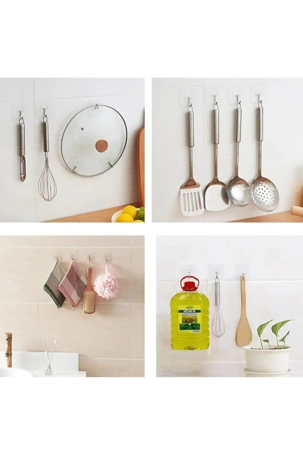 BFS 10 ADET Kendinden Yapışkanlı Şeffaf Askı