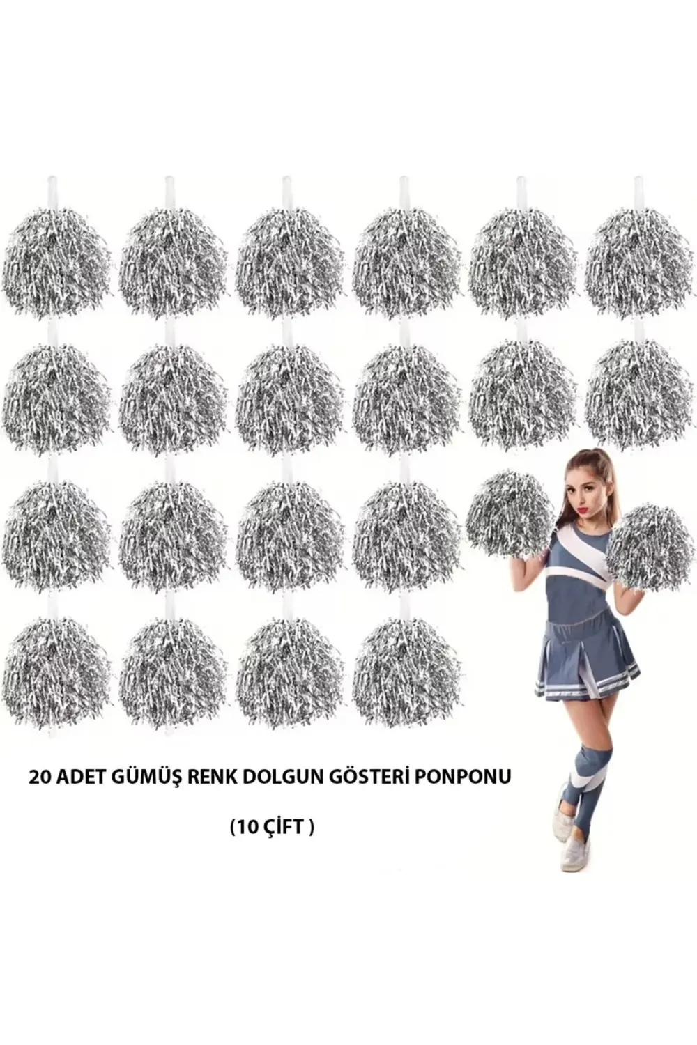 BFS 10 Çift ( 20 Adet ) Gümüş Renk 23 Nisan 19 Mayıs 29 Ekim Okul