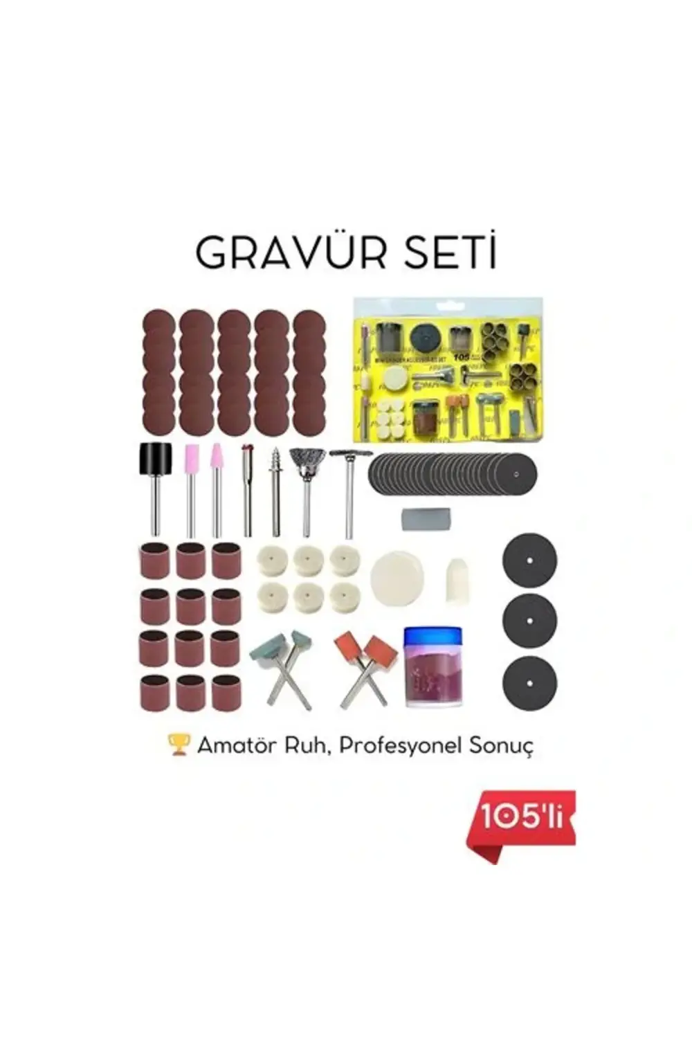 BFS 105 Parça Profesyonel Çok Amaçlı Zımpara Taşlama Gravür Kesme